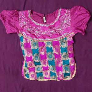 Girls Vintage Embroidered Choli - Vibrant Colors