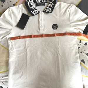 Men’s Philipp Plein White Polo Tshirt S36 Size