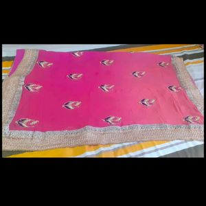 Pink Chiffon Saree