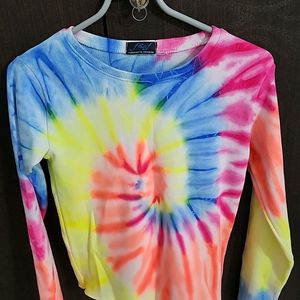 Tie dye full sleeve crop top