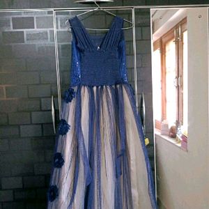 Dark Blue Color Long Gown