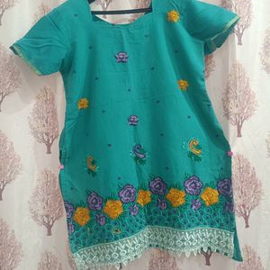 Light Blue Kurta With Dupatta