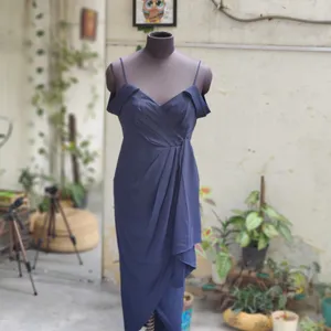 Forever New Women Navy Blue Wrap Dress