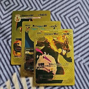 Pokemon Cards 3 Golden Charizards .