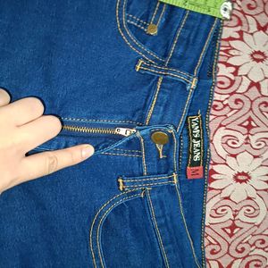 Dark Blue Bell Bottom Jeans For Women