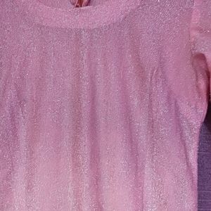 PINK GLITTER KURTI