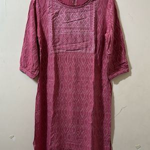 Max Pink Straight Kurthi