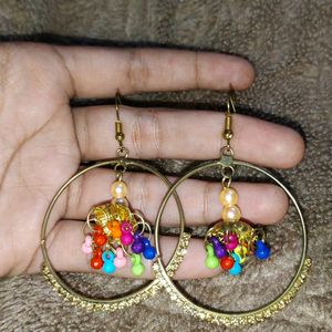 Golden Hoop Type Earings