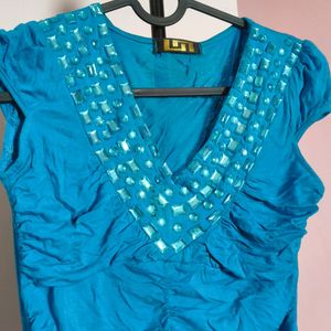 Trendy Rhinestone Party Wear Top