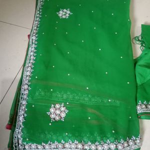 Fancy Embroidery Work Saree