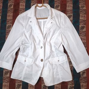 White Thin Jacket For Ladies