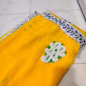 🆕 Beautiful Yellow Saree