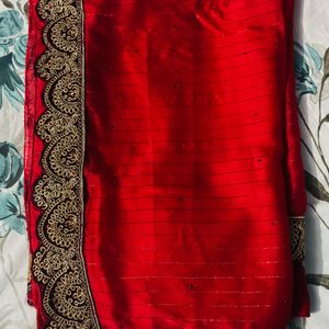 Women Red Saree