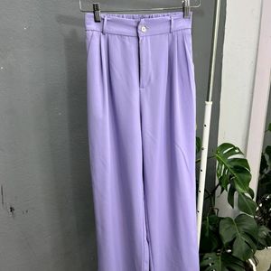 Lavender high waisted pleated trousers