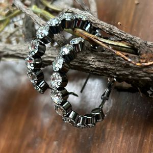 Antique Crystal Hoop Earrings