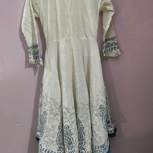 White And Blue Kurta