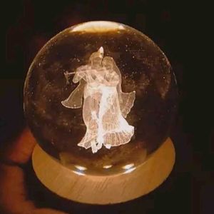 3d Crystal 🔮 Ball Lamp Of Lord Radha Krishna