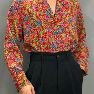 Vintage floral printed shirt