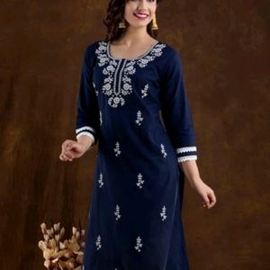 New Women Chikan Embroidery Kurta