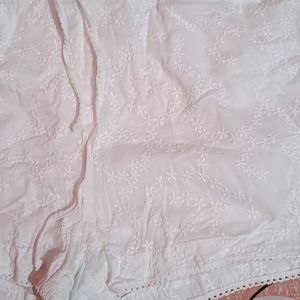 White Chikankari Shorts