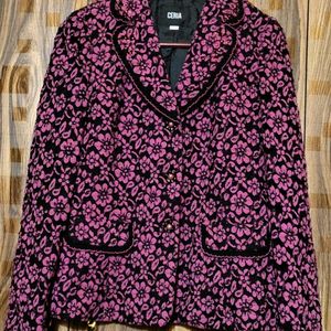 Floral Netted 3 Buttons Blazer