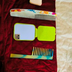 Comb With Mirror Makup Sapung