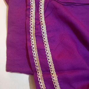 Women Kurta Pant Dupatta Set Purple