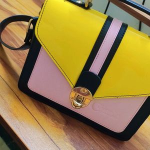 Classic Fashion Yellow, Pink Sling Bag