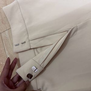 Cream Color Smooth Formal Pants