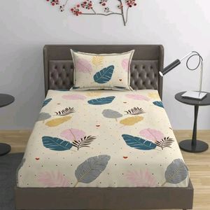 Cotton Printed Single Bedsheet with Pillow Cover