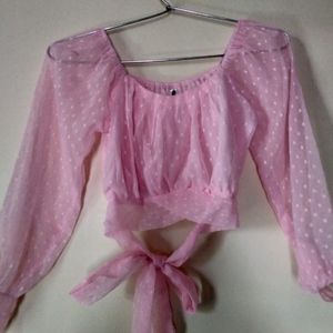 Super Cute Net Pink Top