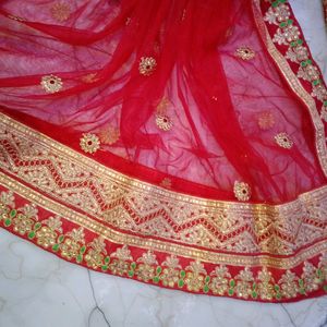 pretty red  bridal lehnga.