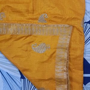 Chanderi Silk Yellow Saree