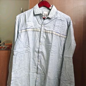 Men Party Wear Shirt - Solid Light Blue