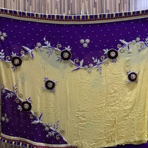 Yellow/Purple Exclusive Wedding Saree