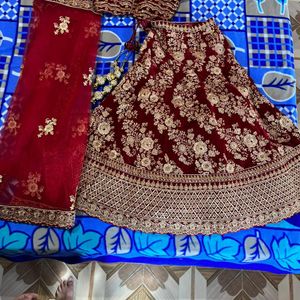 Bridal Lehenga With Cancan Attached,