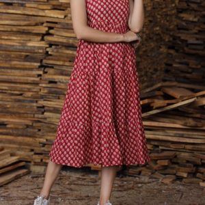 Hand- Block Printed Long Dress