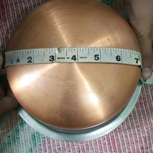 New/Unused Copper Bottom Pateeli Set 5 Wid Lid