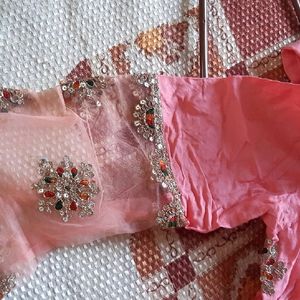 Coral Pink Gota Patti Kurta Pant & dupatta