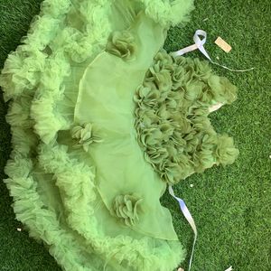 Green Color  Baby Frock