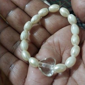 Heart Crystal Pearl Bracelet