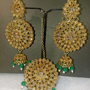 Ethnic Earrings With Maang Tikka