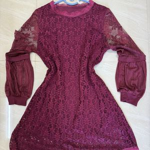 Lacey Maroon Dress