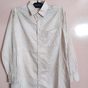 Pink And White Straight Line Shirt