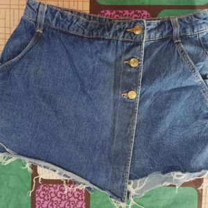 ZARA DENIM CROSSOVER SKORTS FOR WOMEN'S