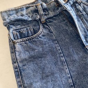 High Waist Wide Leg Blue Denim