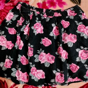 Price Drop-Black Floral Stylish Skirt