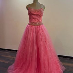 Pink Heavy Embellished Multinlayered Ball Gown