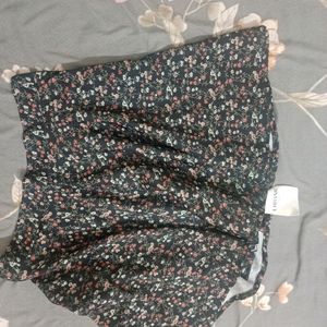 Black Floral Tennis Skirt