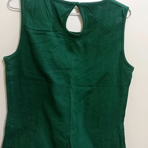 Party Wear Green Top With Beautiful Front Detail